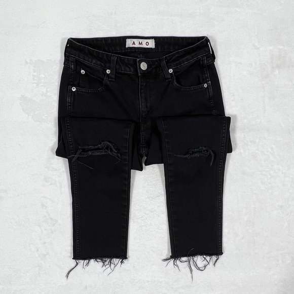 AMO "Kate"distressed black jeans - Picture 5 of 11